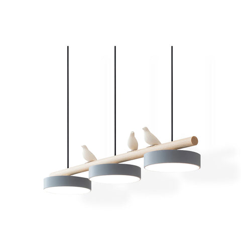 Wooden Bird LED Linear Pendant Light for Dining and Kitchen Lighting