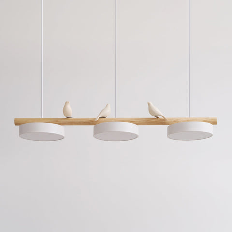 Wooden Bird LED Linear Pendant Light for Dining and Kitchen Lighting