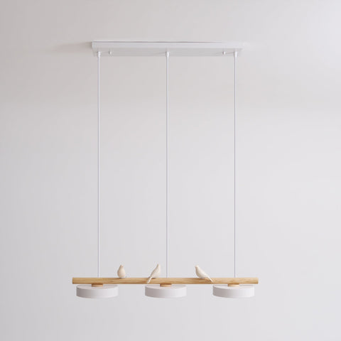 Wooden Bird LED Linear Pendant Light for Dining and Kitchen Lighting