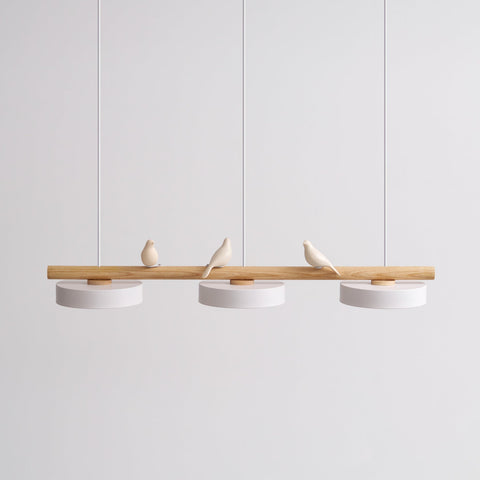 Wooden Bird LED Linear Pendant Light for Dining and Kitchen Lighting