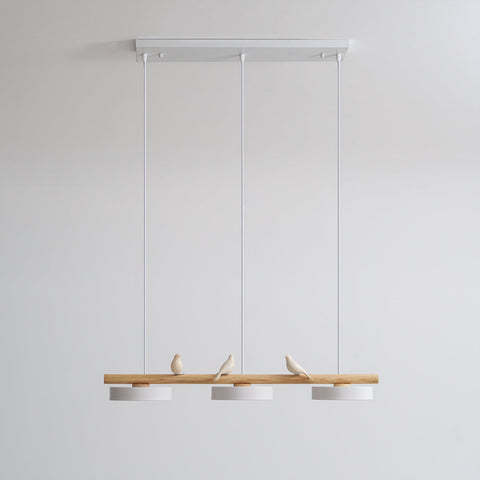 Wooden Bird LED Linear Pendant Light for Dining and Kitchen Lighting