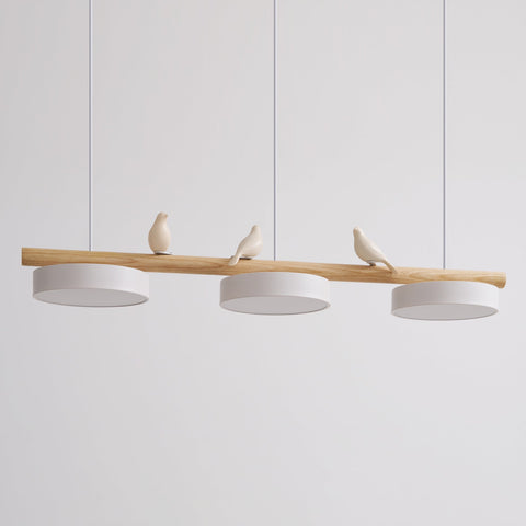 Wooden Bird LED Linear Pendant Light for Dining and Kitchen Lighting
