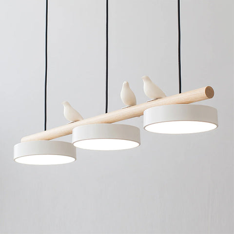 Wooden Bird LED Linear Pendant Light for Dining and Kitchen Lighting