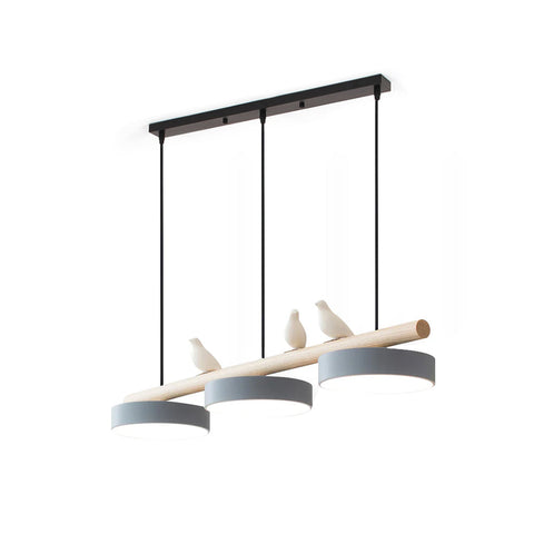 Wooden Bird LED Linear Pendant Light for Dining and Kitchen Lighting