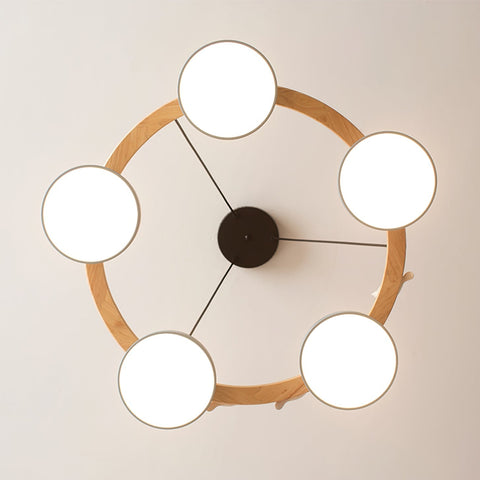 Wooden Bird LED Chandelier for Dining Room and Kitchen Lighting