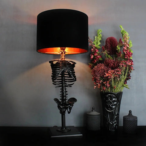 Gothic Skeleton Table Lamp with Sculptural Base — product view