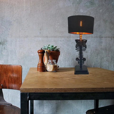 Gothic Skeleton Table Lamp with Sculptural Base — product view