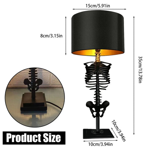 Gothic Skeleton Table Lamp with Sculptural Base — product view