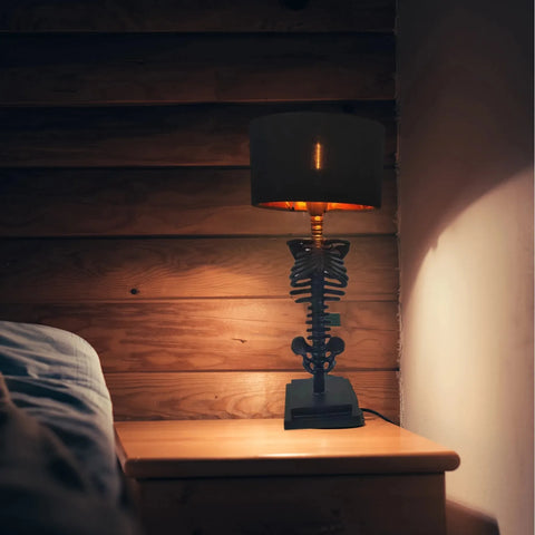 Gothic Skeleton Table Lamp with Sculptural Base — product view