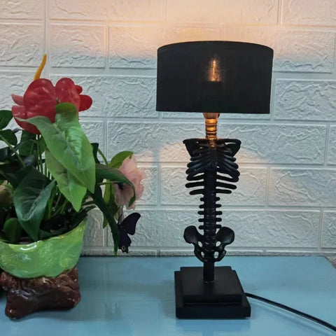Gothic Skeleton Table Lamp with Sculptural Base — product view