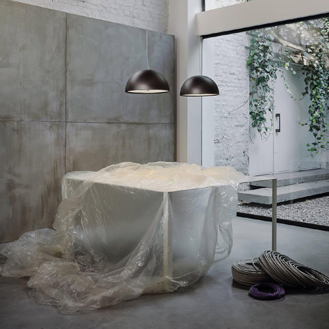 Embossed Plaster Dome Pendant Light for Dining Room and Bedroom