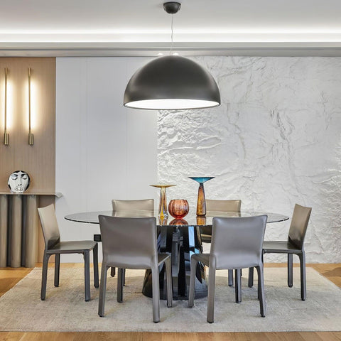 Embossed Plaster Dome Pendant Light for Dining Room and Bedroom