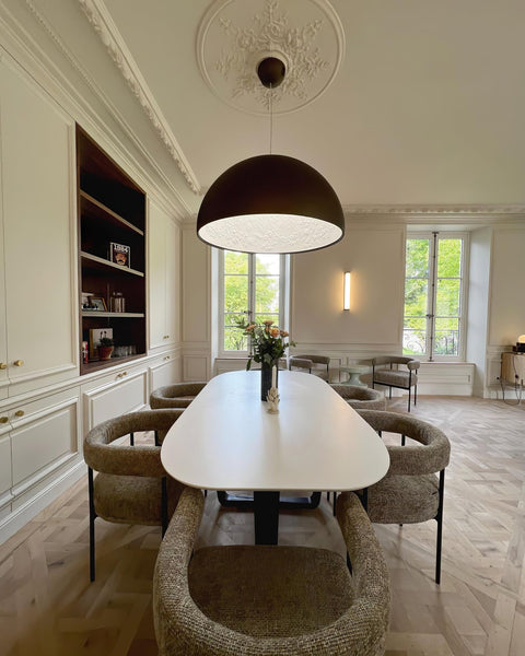 Embossed Plaster Dome Pendant Light for Dining Room and Bedroom