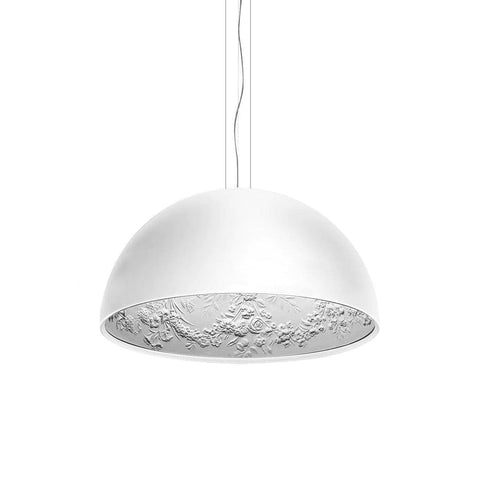 Embossed Plaster Dome Pendant Light for Dining Room and Bedroom