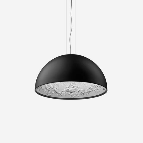 Embossed Plaster Dome Pendant Light for Dining Room and Bedroom