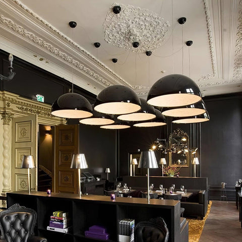 Embossed Plaster Dome Pendant Light for Dining Room and Bedroom