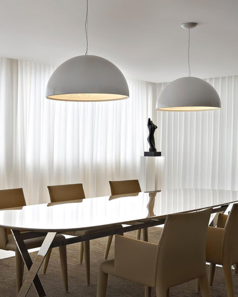 Embossed Plaster Dome Pendant Light for Dining Room and Bedroom