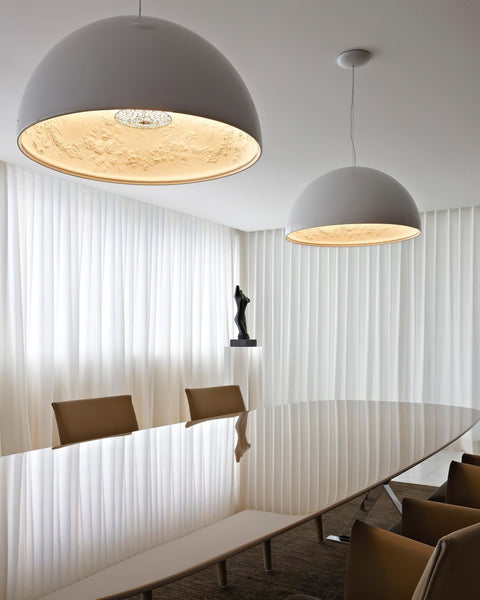 Embossed Plaster Dome Pendant Light for Dining Room and Bedroom