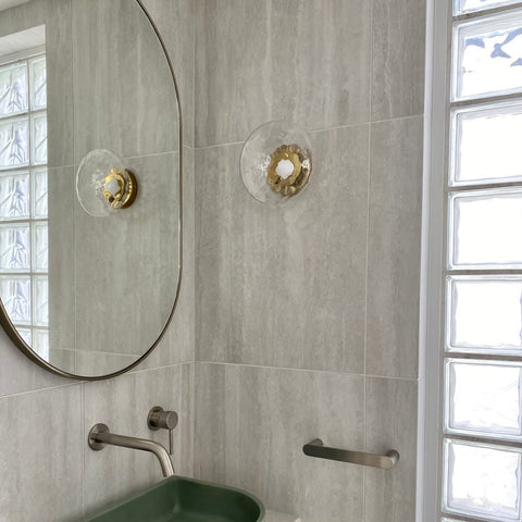 Wall Light with Round Glass Shade