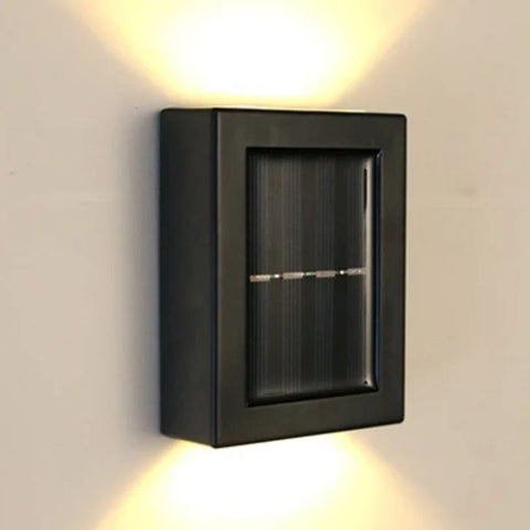 Solar Powered Outdoor Wall Light with Automatic Dusk Sensor and Double Beam Lighting