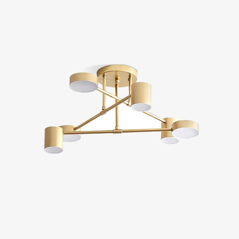 Six-Light Ceiling Fixture for Balanced Living and Dining Room Lighting