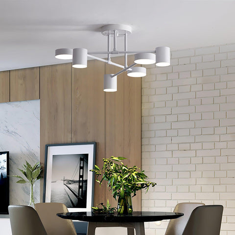 Six-Light Ceiling Fixture for Balanced Living and Dining Room Lighting