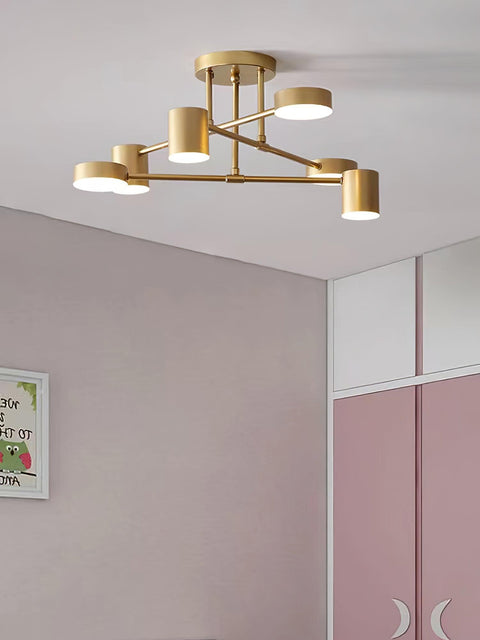 Six-Light Ceiling Fixture for Balanced Living and Dining Room Lighting