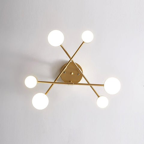 Six-Light Ceiling Fixture for Balanced Living and Dining Room Lighting