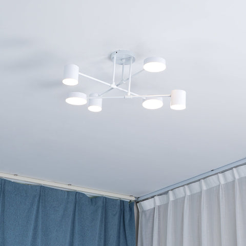 Six-Light Ceiling Fixture for Balanced Living and Dining Room Lighting
