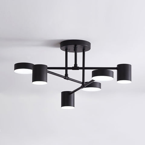 Six-Light Ceiling Fixture for Balanced Living and Dining Room Lighting
