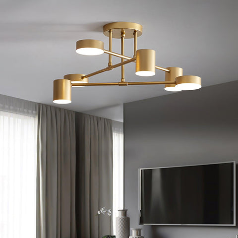 Six-Light Ceiling Fixture for Balanced Living and Dining Room Lighting