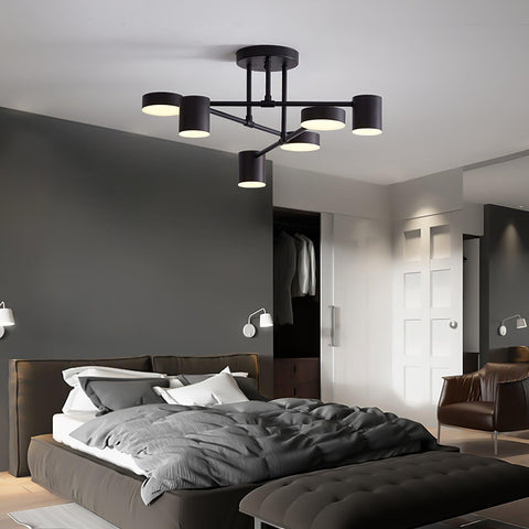 Six-Light Ceiling Fixture for Balanced Living and Dining Room Lighting