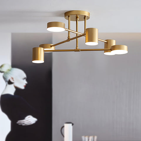 Six-Light Ceiling Fixture for Balanced Living and Dining Room Lighting