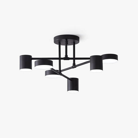Six-Light Ceiling Fixture for Balanced Living and Dining Room Lighting