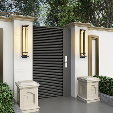 Alabaster-Effect LED Outdoor Wall Light for Garden Path Lighting