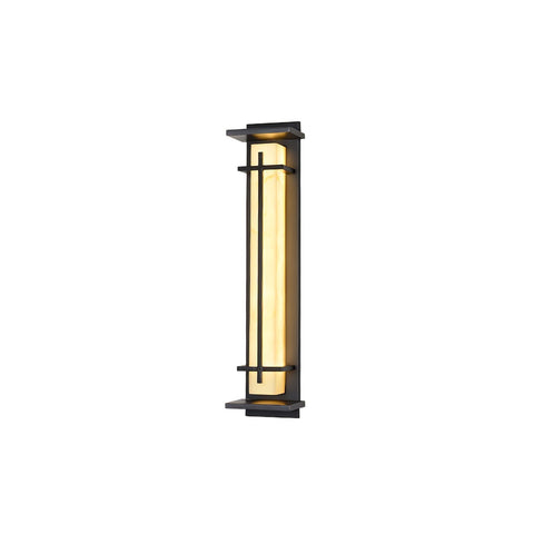 Alabaster-Effect LED Outdoor Wall Light for Garden Path Lighting