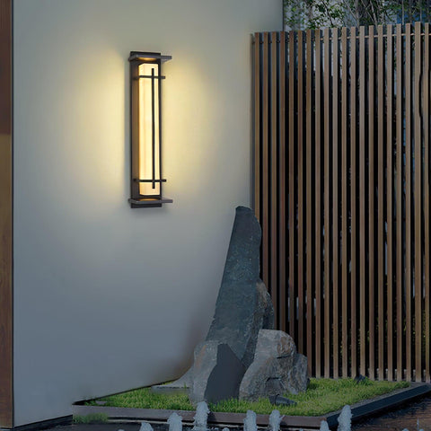 Alabaster-Effect LED Outdoor Wall Light for Garden Path Lighting