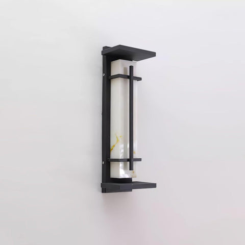 Alabaster-Effect LED Outdoor Wall Light for Garden Path Lighting