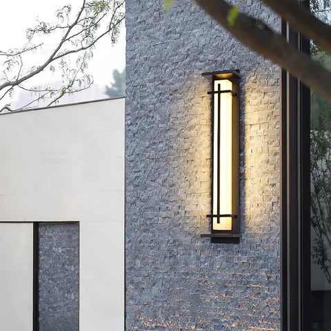 Alabaster-Effect LED Outdoor Wall Light for Garden Path Lighting