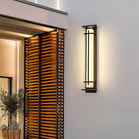 Alabaster-Effect LED Outdoor Wall Light for Garden Path Lighting