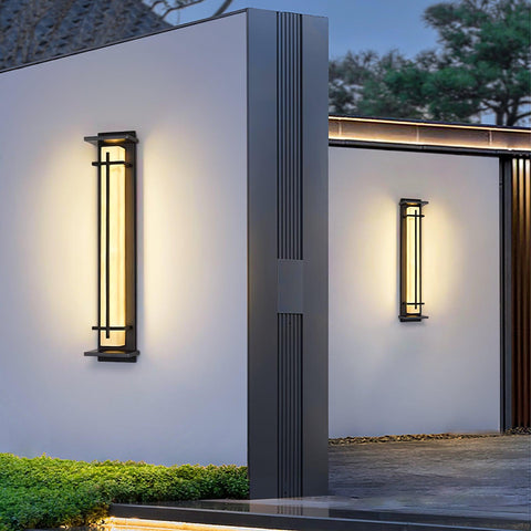 Alabaster-Effect LED Outdoor Wall Light for Garden Path Lighting