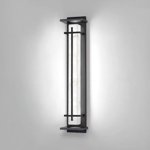Alabaster-Effect LED Outdoor Wall Light for Garden Path Lighting