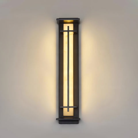 Alabaster-Effect LED Outdoor Wall Light for Garden Path Lighting