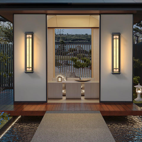 Alabaster-Effect LED Outdoor Wall Light for Garden Path Lighting