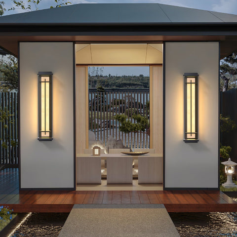 Alabaster-Effect LED Outdoor Wall Light for Garden Path Lighting