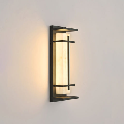 Alabaster-Effect LED Outdoor Wall Light for Garden Path Lighting
