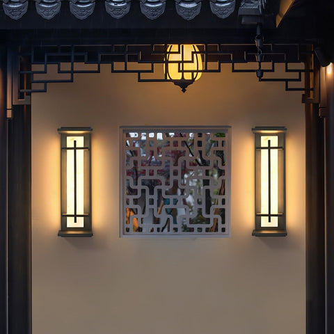 Alabaster-Effect LED Outdoor Wall Light for Garden Path Lighting