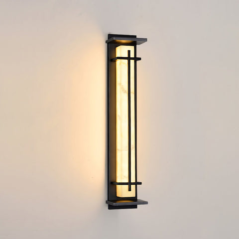 Alabaster-Effect LED Outdoor Wall Light for Garden Path Lighting