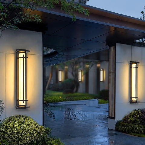 Alabaster-Effect LED Outdoor Wall Light for Garden Path Lighting