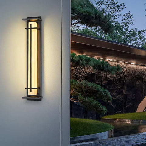 Alabaster-Effect LED Outdoor Wall Light for Garden Path Lighting
